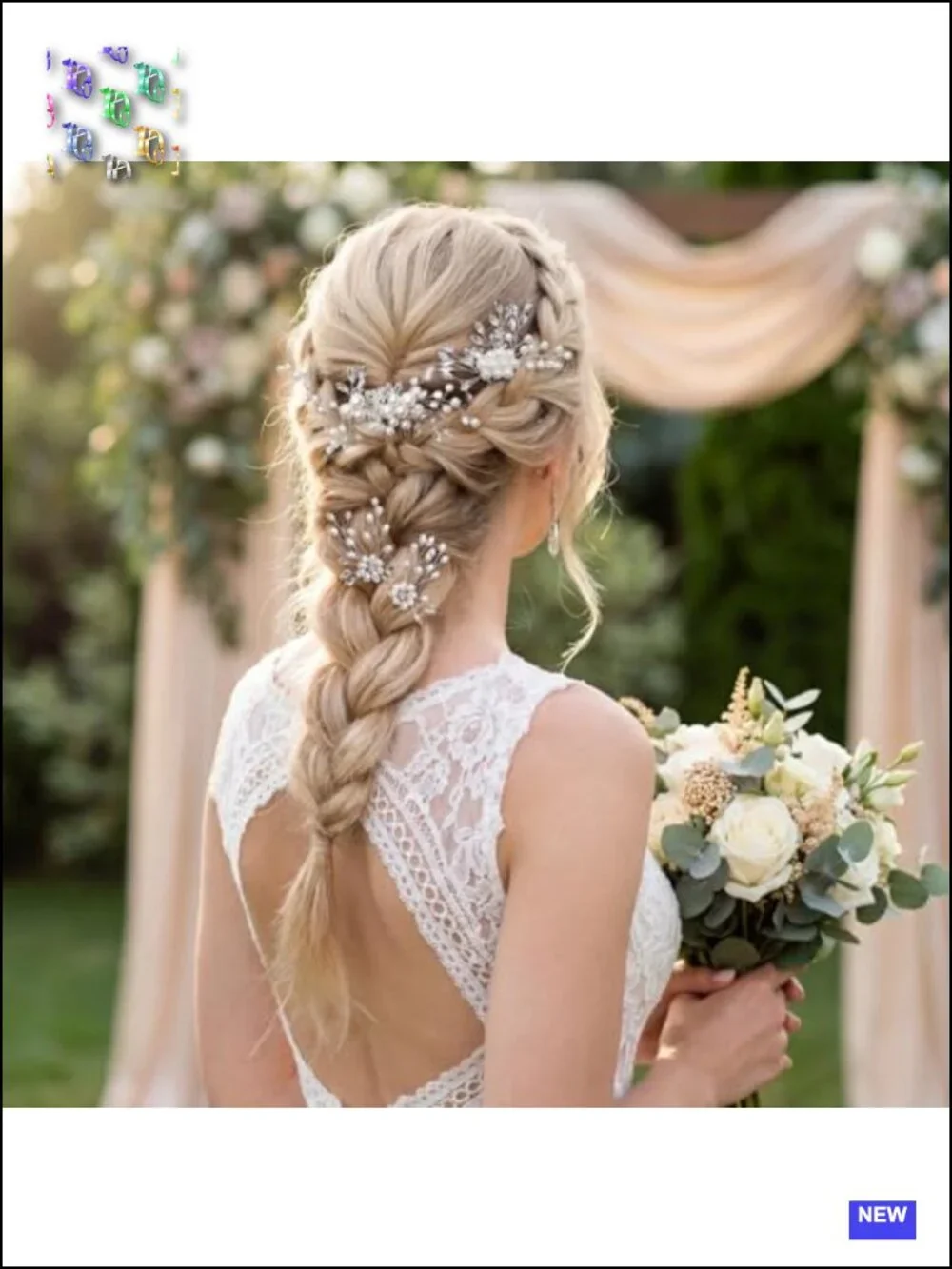 4 Floral Bridal Hair Pins Rhinestone Wedding Hair Accessories Set
